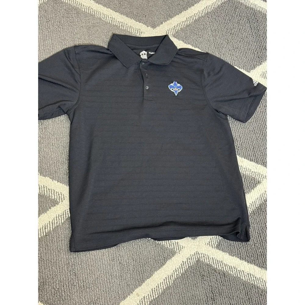 VTG New Orleans Hornets Adidas Mens M Embroidered Fleur de Bee Black Polo‎ Shirt